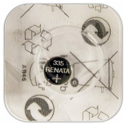 фото Батарейка для часов renata 335 sr 512 sw 1.55v, 6mah, 5.8x1.2mm, в блистере 1 шт.