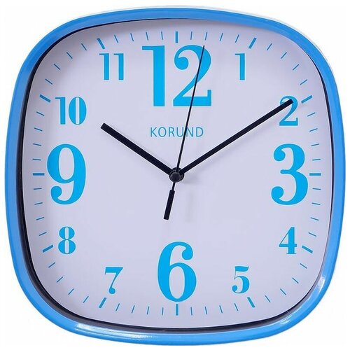 Часы настенные кварцевые KORUND KJ747 для детской спальни кухни с плавным ходом арабскими цифрами стрелочный циферблат, ширина 20 см высота 20 см