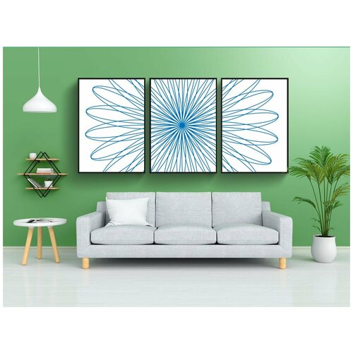 фото Набор модулных постеров для интерьера "спирограф, шаблон, круг" 60x90 см. в тубусе, без рамки lotsprints