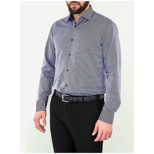 фото Рубашка мужская длинный рукав greg 221/199/249/z/1, полуприталенный силуэт / regular fit, цвет синий, рост 164-172, размер ворота 39