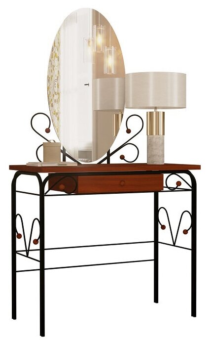 фото Туалетный столик с зеркалом Форвард-мебель Сандра Венге / Черный, металл
