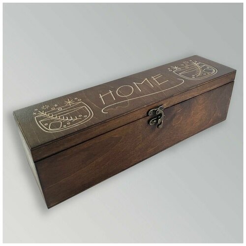 Коробка органайзер для чайных пакетиков из дерева с крышкой - 38