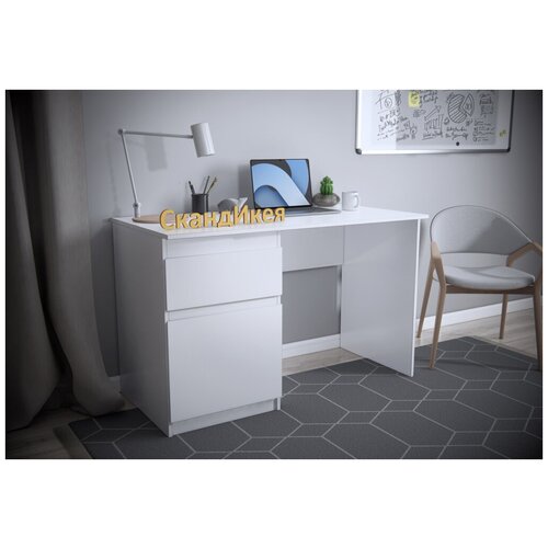 Стол письменный платс, 120х60, левый, белый