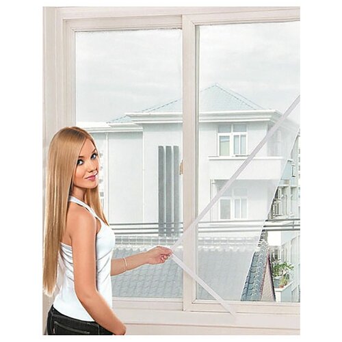 Москитная сетка на окна с крепежной лентой / антимоскитная сетка на окно 1,5х1,3 м