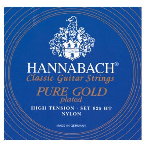 825HT Blue PURE GOLD Комплект струн для классической гитары нейлон/позолоченные Hannabach струны для классической гитары hannabach 825mt black pure gold