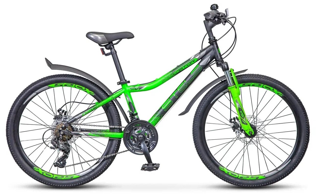 Подростковый велосипед STELS Navigator-410 MD 24" 21-sp V010 Чёрный/зелёный (требует финальной сборки)