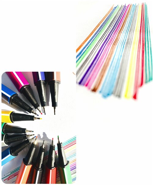 Линеры цветные, ручки капиллярные тонкие 0,33 мм, набор линеров для рисования, скетчинга, черчения
