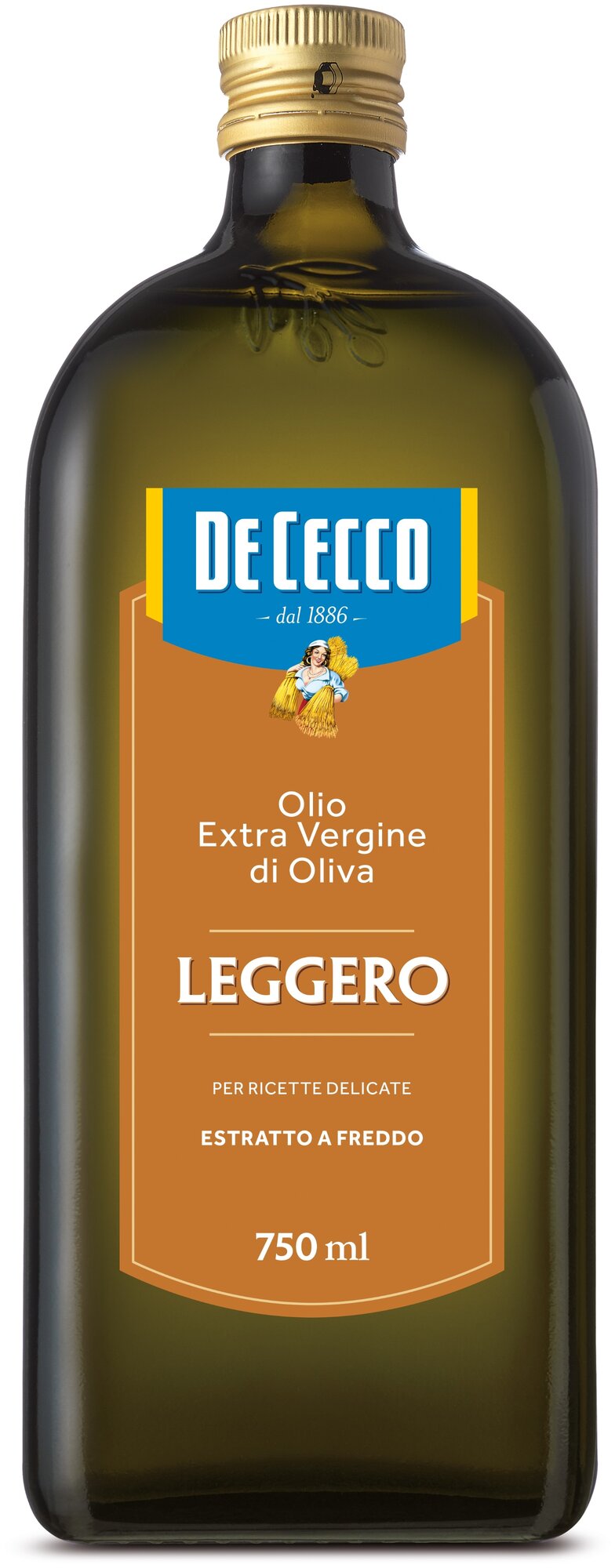 Масло оливковое нерафинированное высшего качества холодного отжима LEGGERO, 750 мл