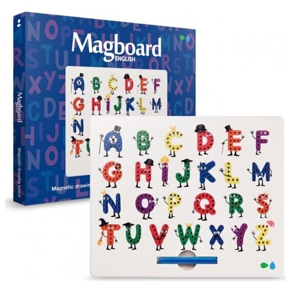 Планшет для рисования магнитами Назад К Истокам Magboard Алфавит English, цвет белый MGBB-ENGLISH