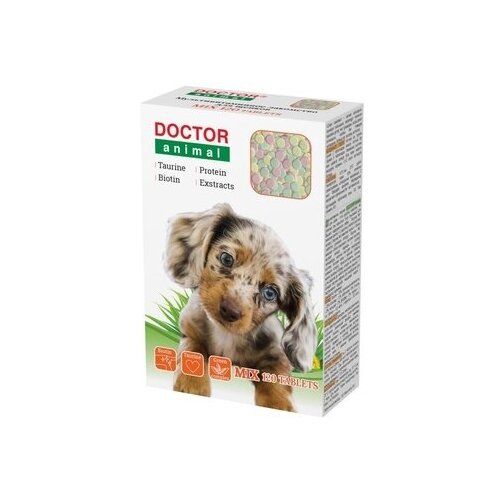 Бионикс Мультивитаминное лакомство Doctor Animal Mix, для щенков, 120 таблеток 116102, 0,05 кг, 54181