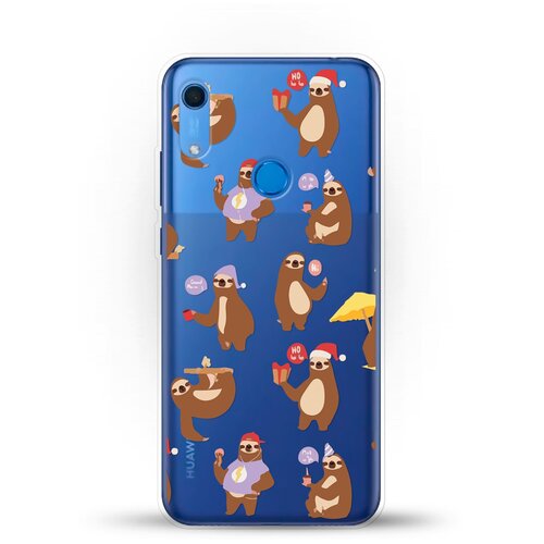 фото Силиконовый чехол узор из ленивцев на huawei y6s andy & paul