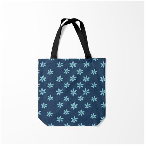 фото Сумка-шоппер / 40х40 см / тренды / цветы голубые burnettie