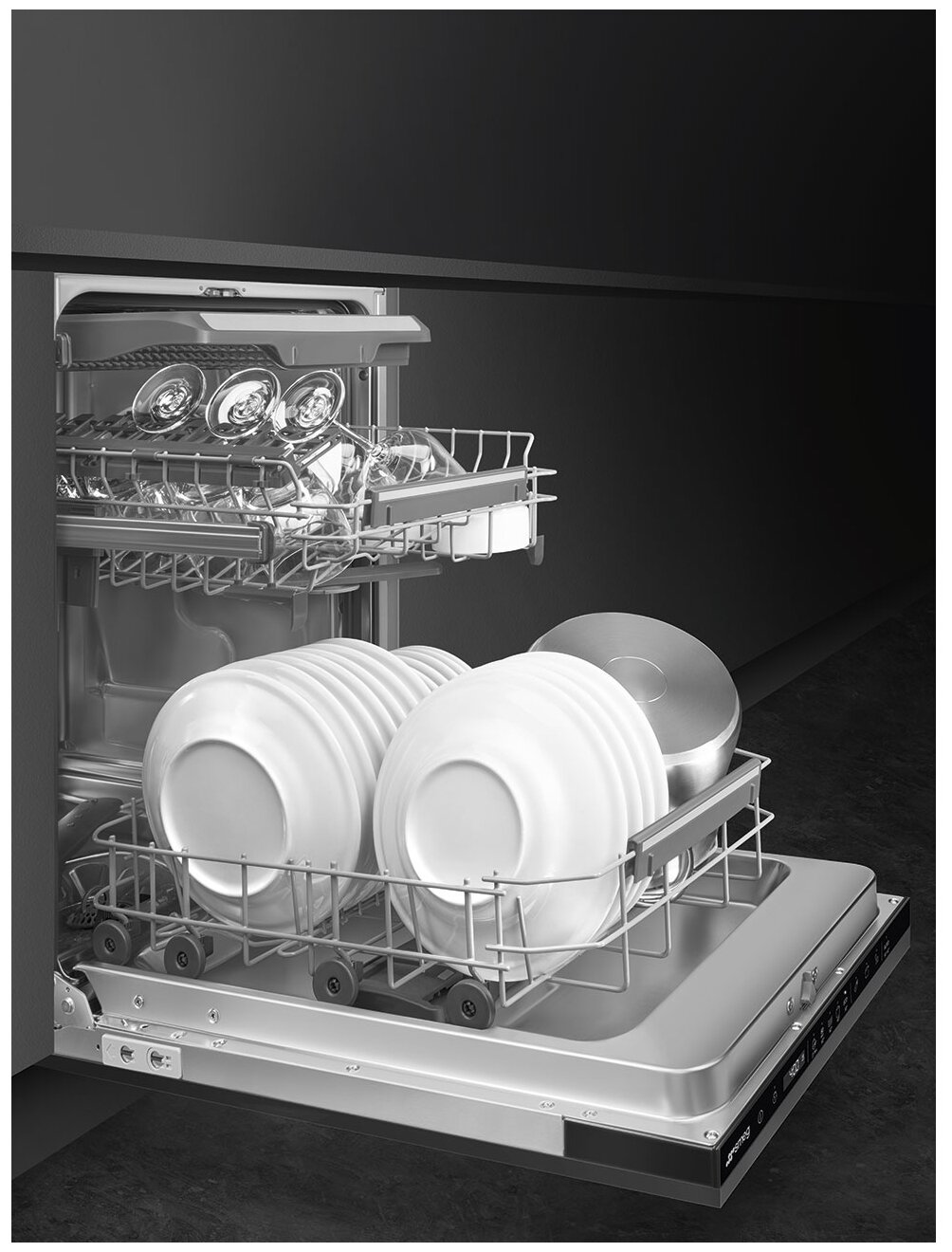 Встраиваемые посудомоечные машины SMEG/ Полностью встраиваемая посудомоечная машина, 45 см, 10 комплектов - фотография № 6