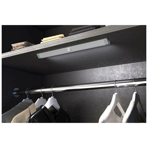 Комплект профиль-светильника LED, 550 мм, 4500K(нейтральный белый), накладной, с датчиком движения, с трансформатором, отделка алюминий