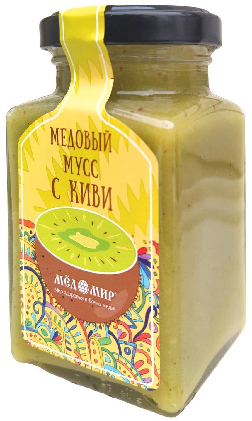 Мёд натуральный взбитый МедоМир медовый мусс с киви 330г - фотография № 4