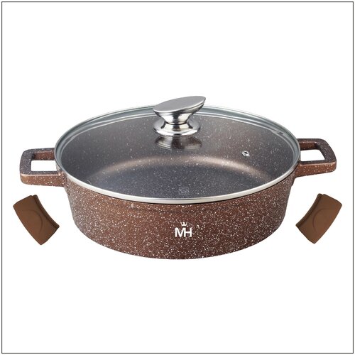 Сковорода-сотейник Mercury Haus 32 см (Теги: сковородка с антипригарным покрытием с крышкой для индукционной плиты индукции блинов 18 20 22 24 26 28)