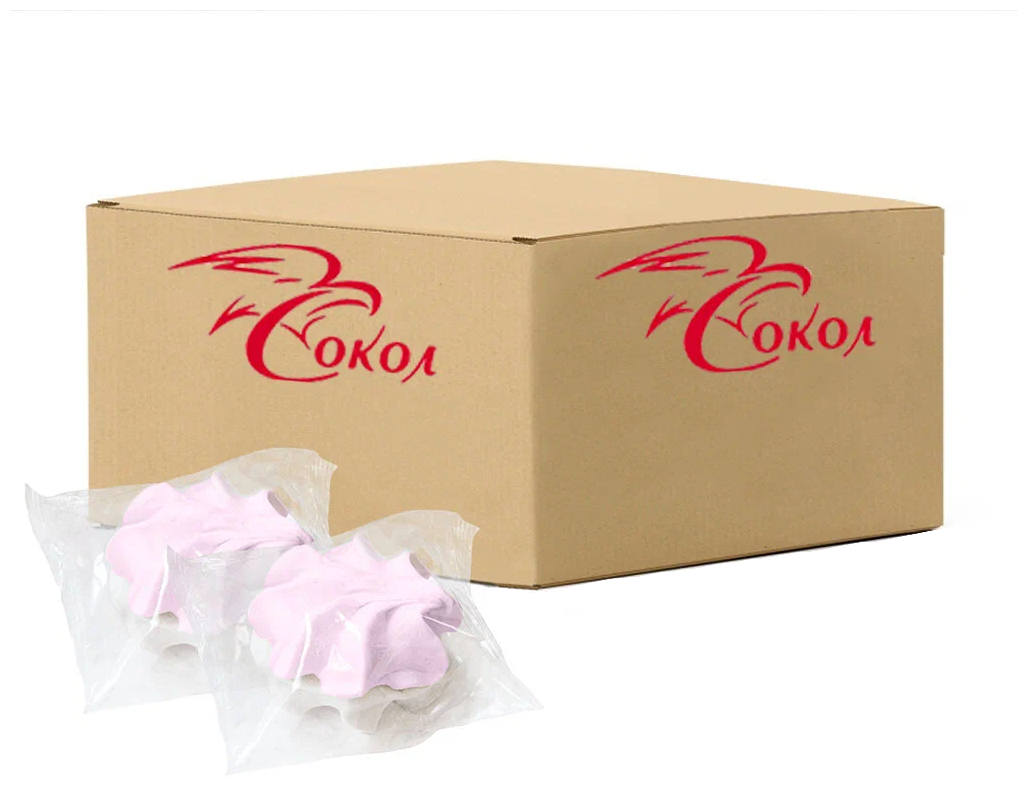 Зефир Сокол бело-розовый с ароматом ванили и малины