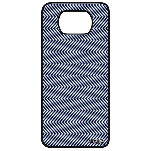 фото Яркий чехол на телефон // xiaomi poco x3 // "зигзаг" иллюзия узор, utaupia, синий