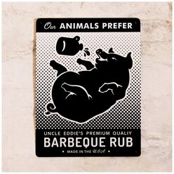 Жестяная табличка Ребрышки BBQ, металл, 20х30 см