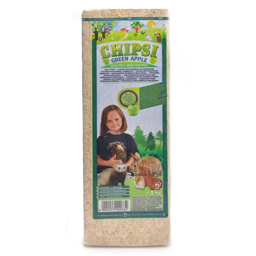 Cats Best Опилки с Зеленым Яблоком (Chipsi)-12112 | Super Green Apple, 1 кг, 32009