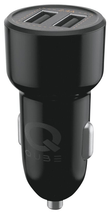 Автомобильное зарядное устройство QUB QCC24BLK (2 USB 2.4А цвет черный)