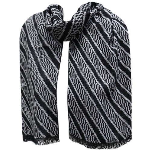 фото Шарф crystel eden,170х30 см, универсальный, серый, черный