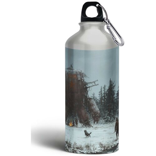 фото Бутылка спортивная/туристическая фляга настолки серп - 5369 ф brutbottle