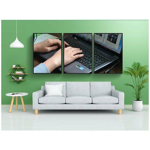 фото Набор модулных постеров для интерьера "компьютер, компьютеры, клавиатура" 60x90 см. в тубусе, без рамки lotsprints