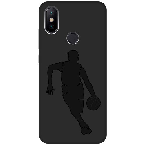 Матовый чехол Basketball для Xiaomi Mi 6X / Mi A2 / Сяоми Ми 6Х / Ми А2 с эффектом блика черный силиконовый чехол фиолетовая сирень на xiaomi mi 6x mi a2 сяоми ми 6х ми а2