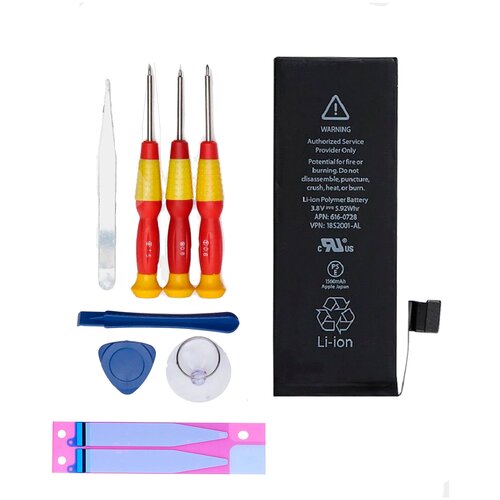фото Аккумулятор для iphone 5s/5c с оригинальным чипом + набор инструментов для разбора телефона oem