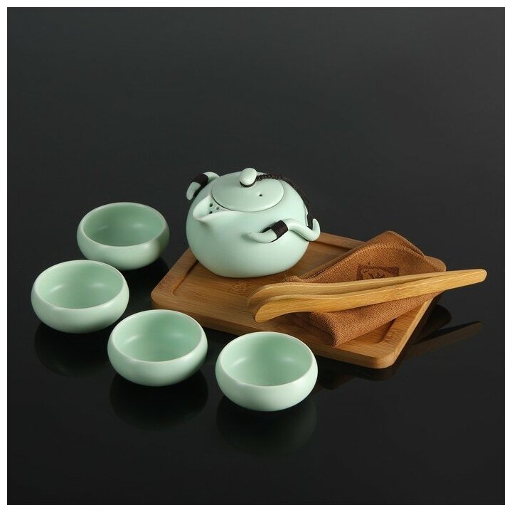 Набор для чайной церемонии 8 пр "Тясицу" чайник, 4 чашки, щипцы, салфетка, подставка 3044655