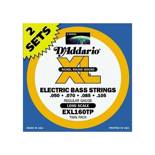 D'Addario EXL-160TP (2 шт.) струны бас, REGULAR LONG 50-105