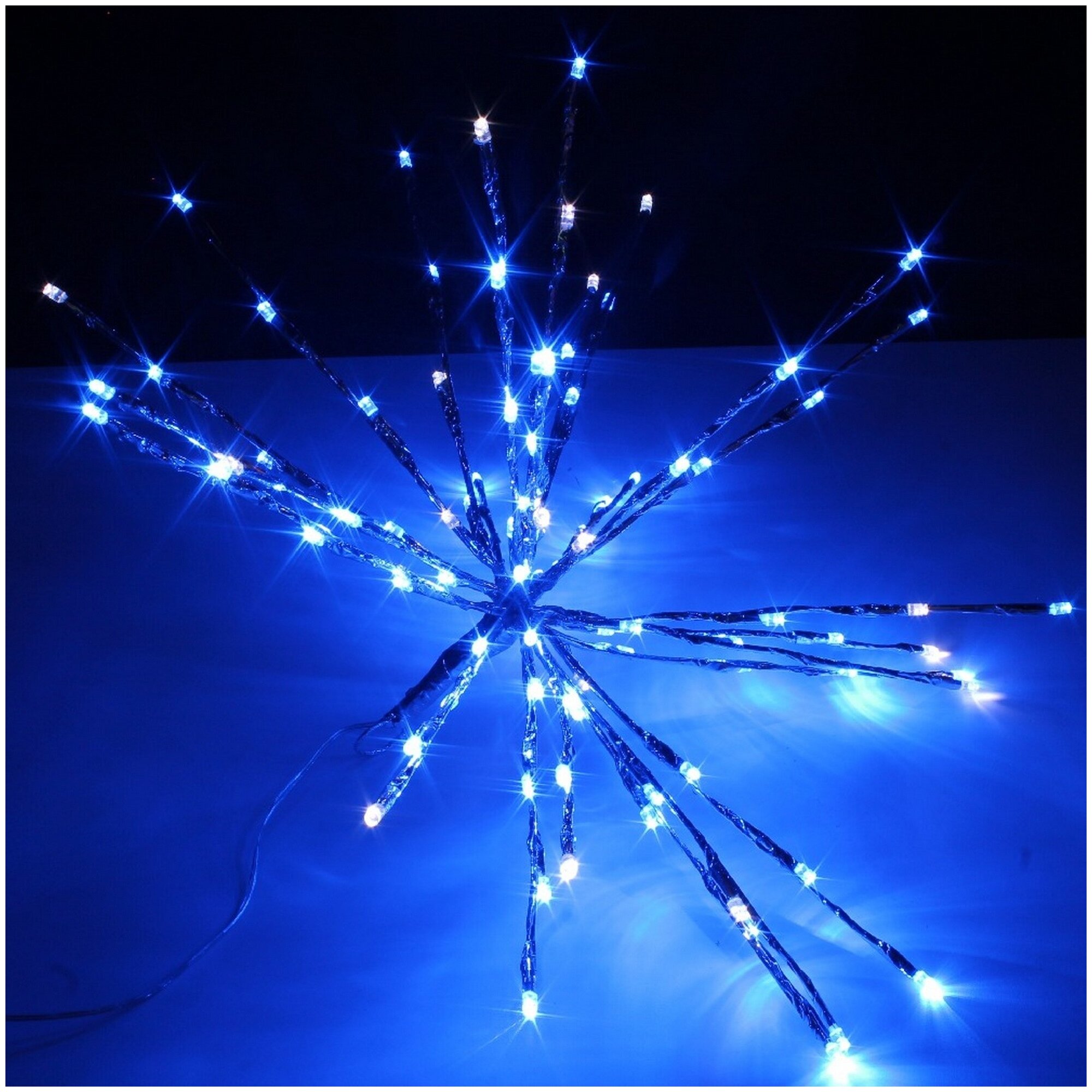 Декорация SHLights Еж, 80 LED, уличная, мерцающая, синий-белый (TB-40-WB) - фотография № 2