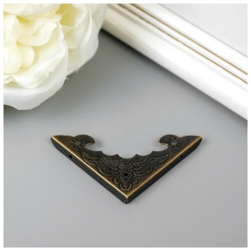 фото Уголок металл "рельефный" бронза набор 4 шт 3,8х3,8 см mikimarket