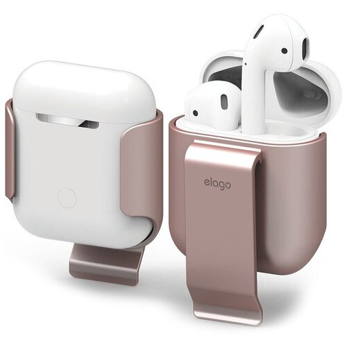 Чехол Elago Carrying Clip для AirPods розовое золото