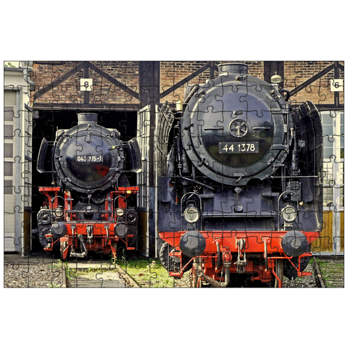 фото Магнитный пазл 27x18см."паровоз, тяжелых грузов грузовой, br44" на холодильник lotsprints