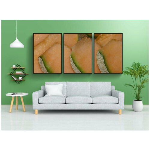 фото Набор модулных постеров для интерьера "дыня, желтый, канарский" 60x90 см. в тубусе, без рамки lotsprints