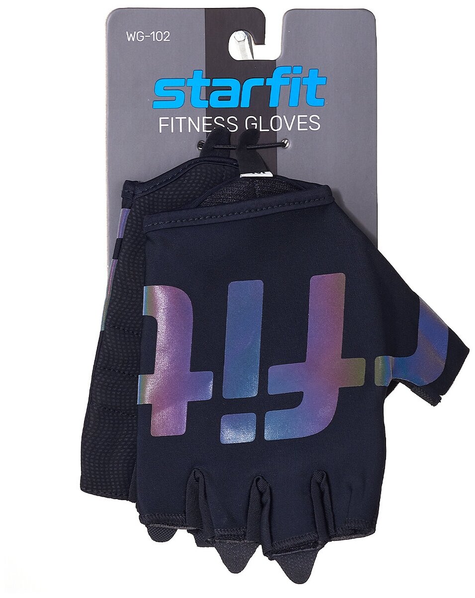 Перчатки для фитнеса Starfit WG-102, черный/светоотражающий, XL
