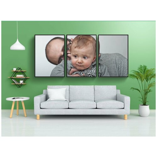 фото Набор модулных постеров для интерьера "отец, эмоции, дети" 60x90 см. в тубусе, без рамки lotsprints