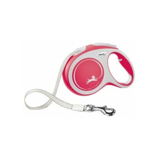 Flexi рулетка-ремень для собак, красная, New Comfort Tape red 60 кг, 5 м