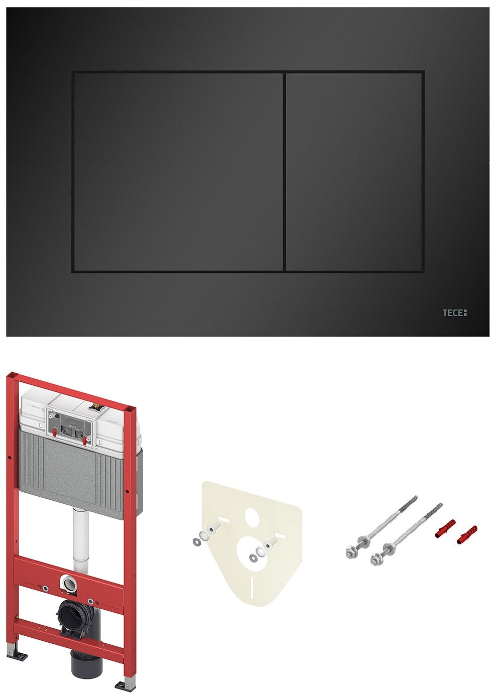Рамная инсталляция TECE TECEbase 2.0 с панелью смыва TECEnow черный матовый 9240407