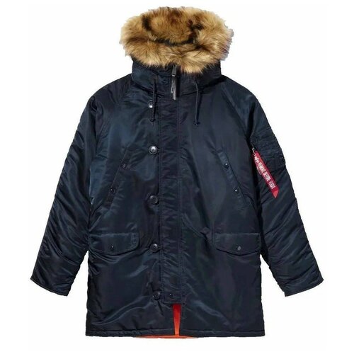 мужская куртка парка alpha industries slim fit n 3b parka slate blue xl Парка ALPHA INDUSTRIES Slim Fit N-3B, размер XL, синий, оранжевый