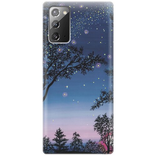 Ультратонкий силиконовый чехол-накладка для Samsung Galaxy Note 20 с принтом Деревья и звезды ультратонкий силиконовый чехол накладка для samsung galaxy note 20 ultra с принтом горы и звезды