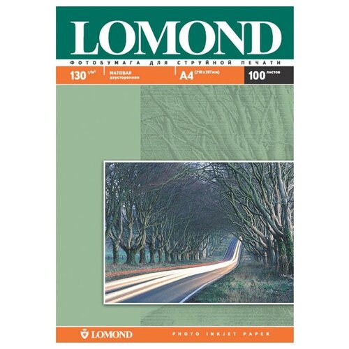 фото Бумага а4 для стр.принтеров lomond 130гр (100л) мат.дв.: 102004