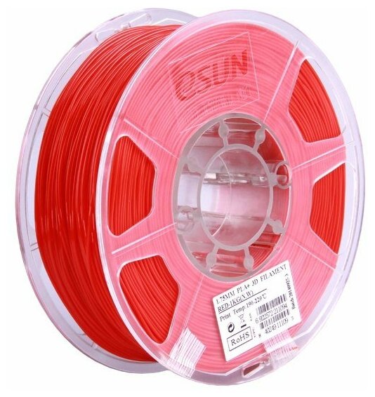 Катушка пластика PLA+ Esun 1.75 мм (1 кг) красный