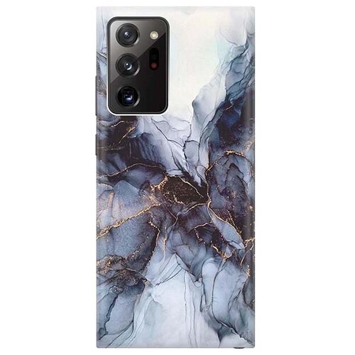 фото Ультратонкий силиконовый чехол-накладка для samsung galaxy note 20 ultra с принтом "черно-белый мрамор" gosso