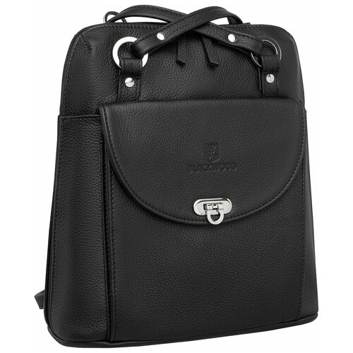 Рюкзак колье BLACKWOOD, фактура зернистая, черный женский рюкзак трансформер penrose black