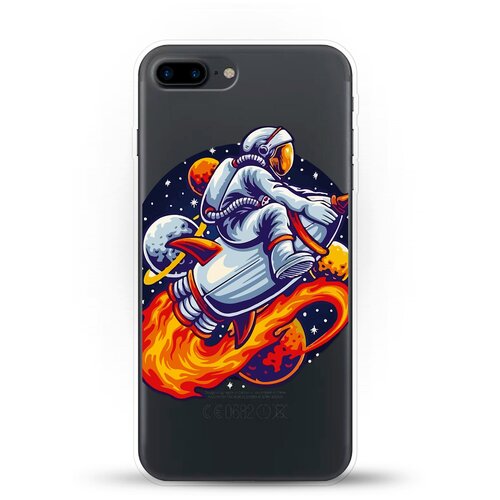 фото Силиконовый чехол астронавт на ракете на apple iphone 8 plus andy & paul
