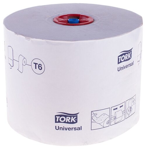 Бумага туалетная в Mid-size рулонах TORK Universal(T6) 1 слой, 135м/рулон, белая, мягкая