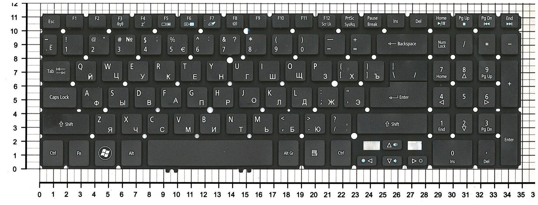 Клавиатура для ноутбука Acer NSK-R37SQ 0R черная